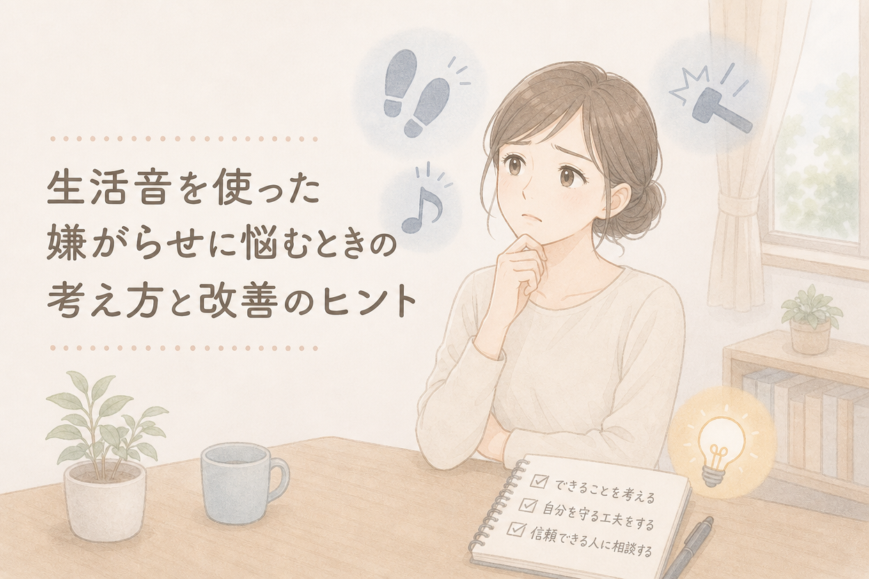 生活音を使った嫌がらせに悩むときの考え方と改善のヒント