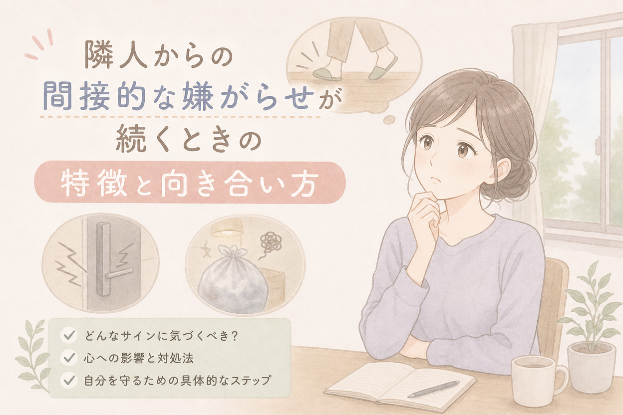 隣人からの間接的な嫌がらせが続くときの特徴と向き合い方